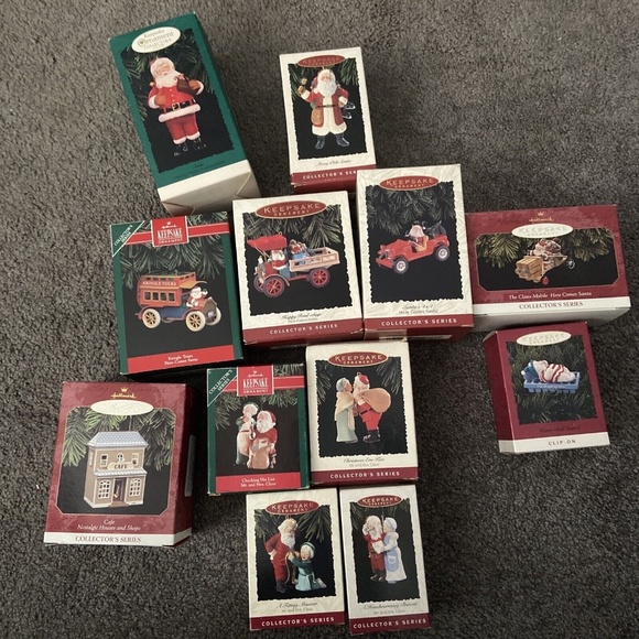 HALLMARK Ornaments Collectors Club, Santa, Mr. & Mrs. Clause Series Lot of 12 - Picture 1 of 6